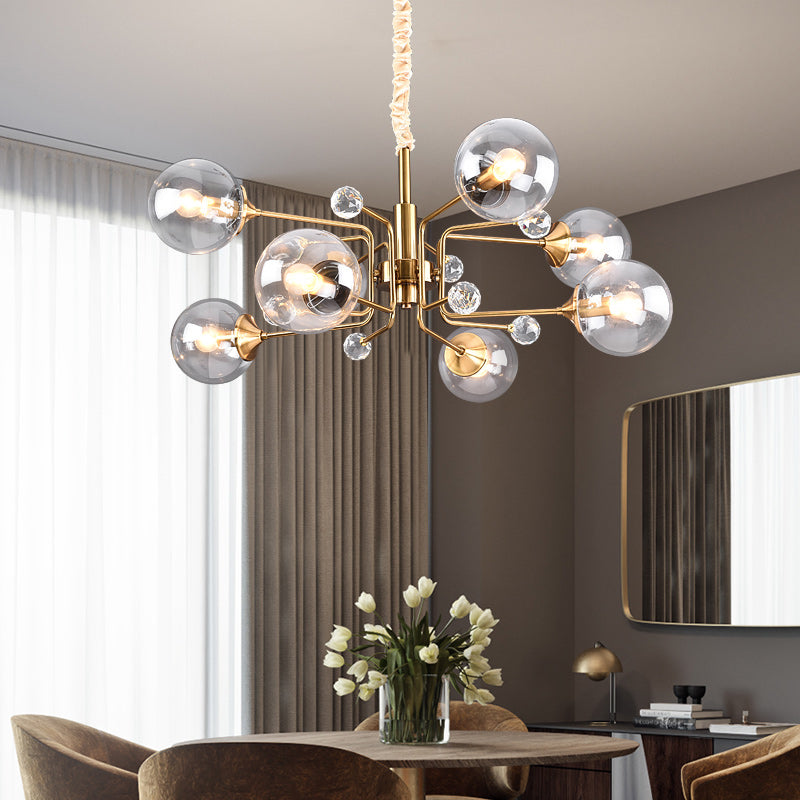 Gold Glass Modern LED chandelier - Cueteks