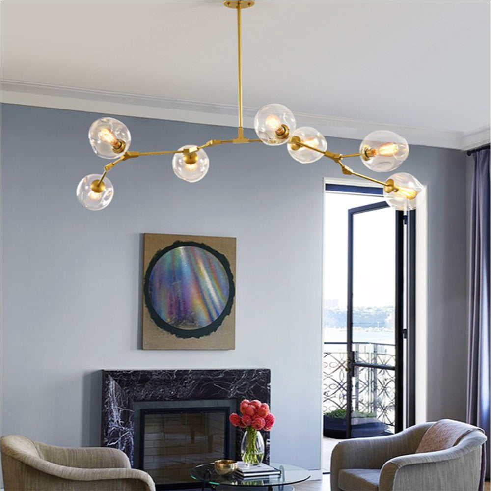 Branching Bubble Glass Ball Chandelier for Living Room - Cueteks