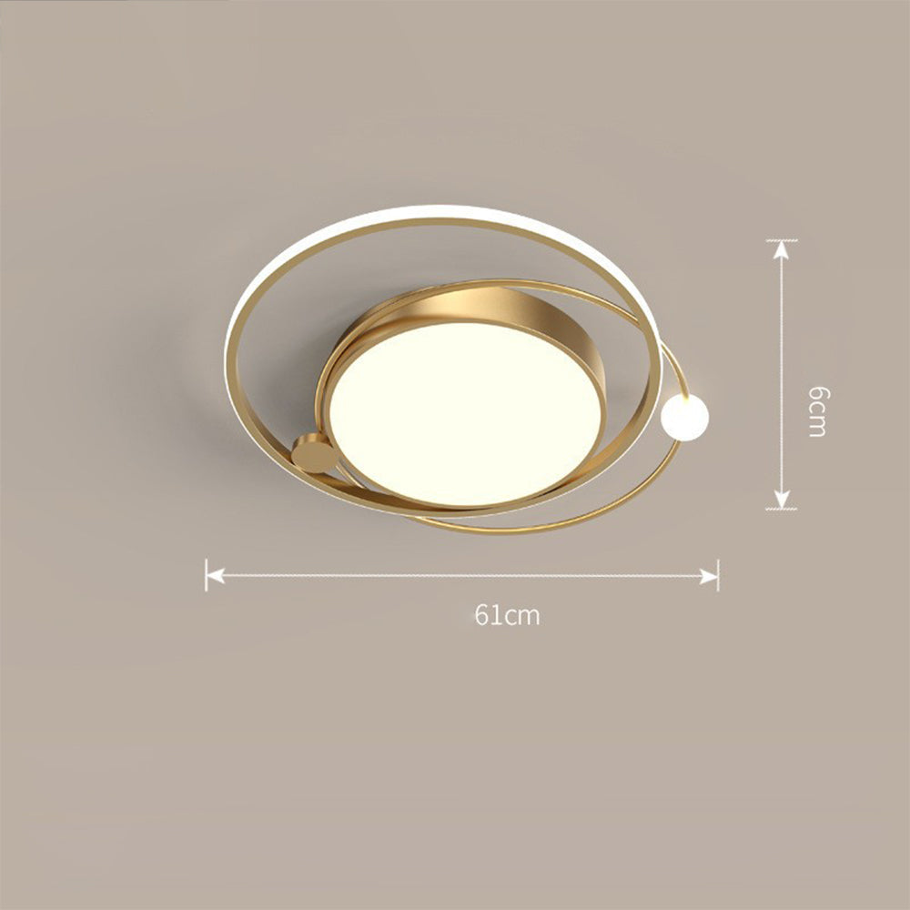 Gold-tone ceiling fixture diagram with 61 cm horizontal and 6 cm vertical labels