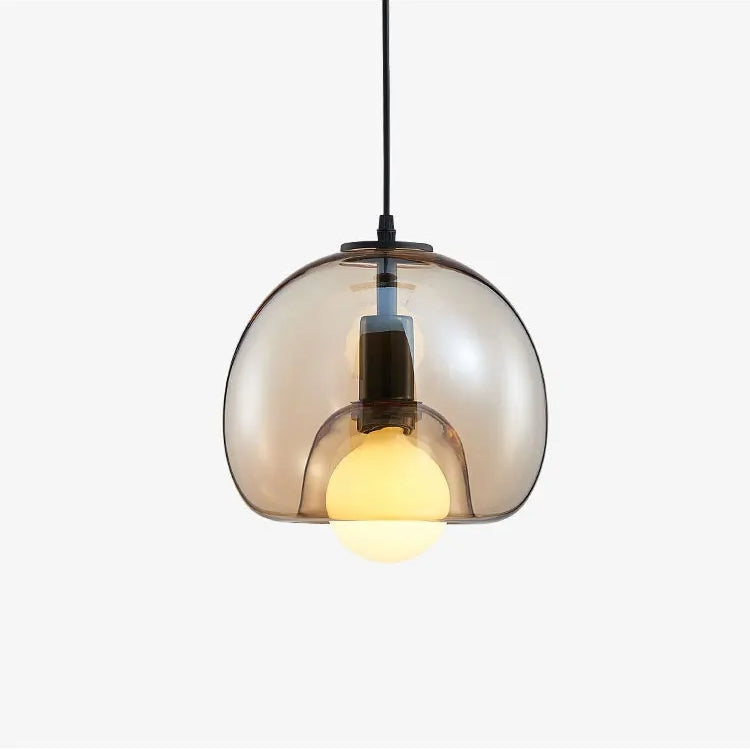 Handblown Stained Glass Orb Pendant Light Lampshade - Cueteks