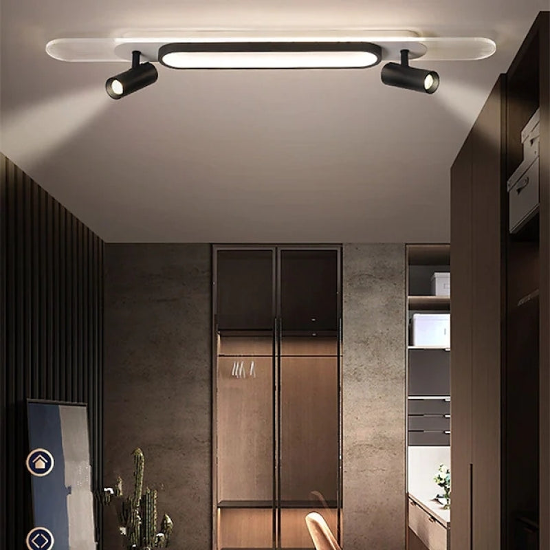 Haney Moderne Dimmbare LED Deckenleuchte mit Strahler für Büro & Esszimmer - Cueteks