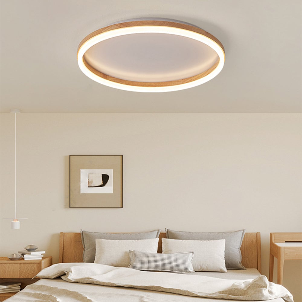 Ozawa Deckenleuchte Äußerer Halo dimmbar, Hölzern & Acryl ∅40/50cm - Cueteks
