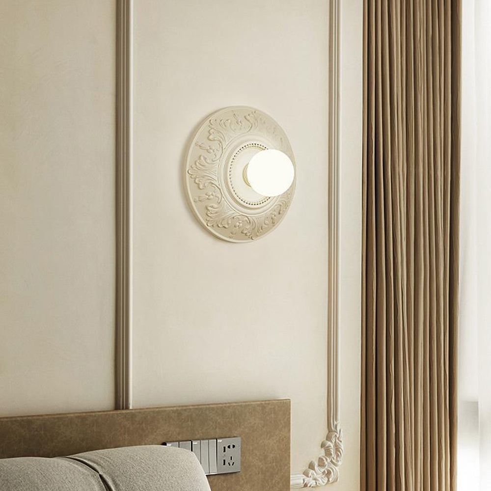 Cream Style Glass Milky Coffee Wall Light Fixtures - Cueteks
