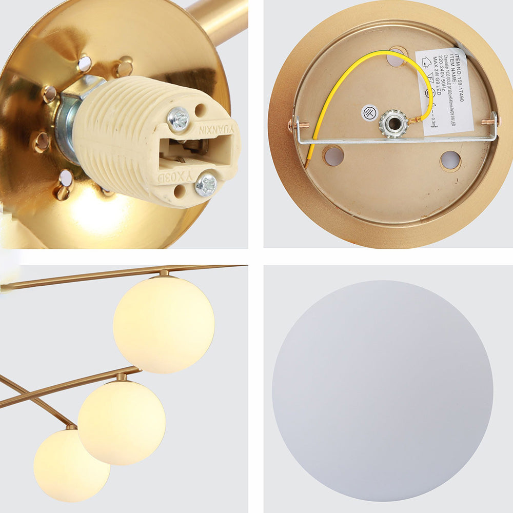 Modern Nordic Glass Ball Semi Flush Chandelier - Cueteks