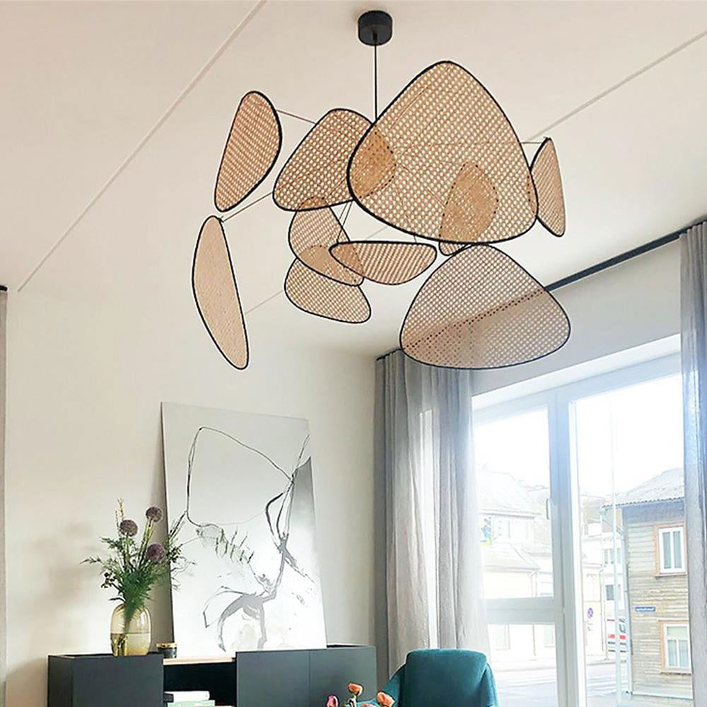 Modern Irregular Shape Rattan Kitchen Pendant Light - Cueteks