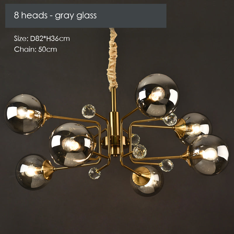 Gold Glass Modern LED chandelier - Cueteks