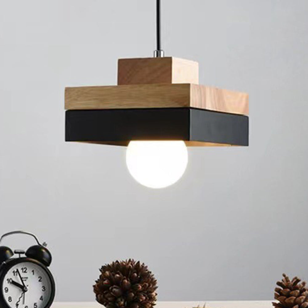 Industrial Wood Pendant Light - Cueteks