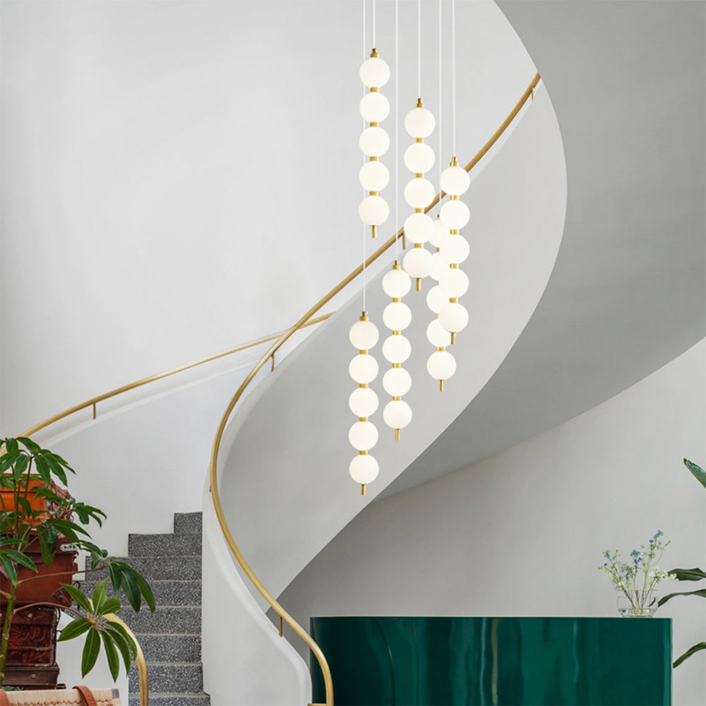 Contemporary LED White Ball Pendant Light - Cueteks