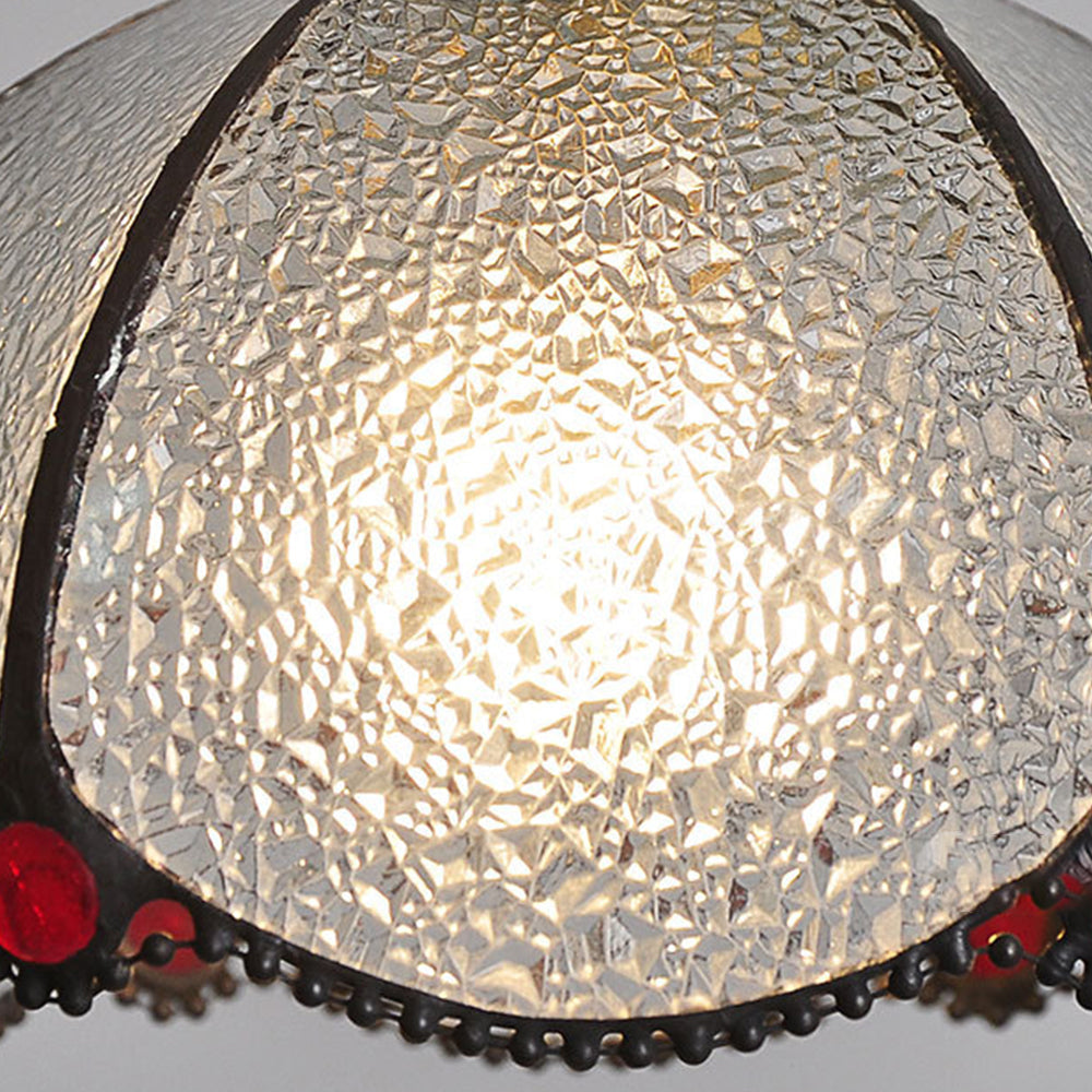 Vintage Stained Glass Dome Tiffany Pendant Light - Cueteks