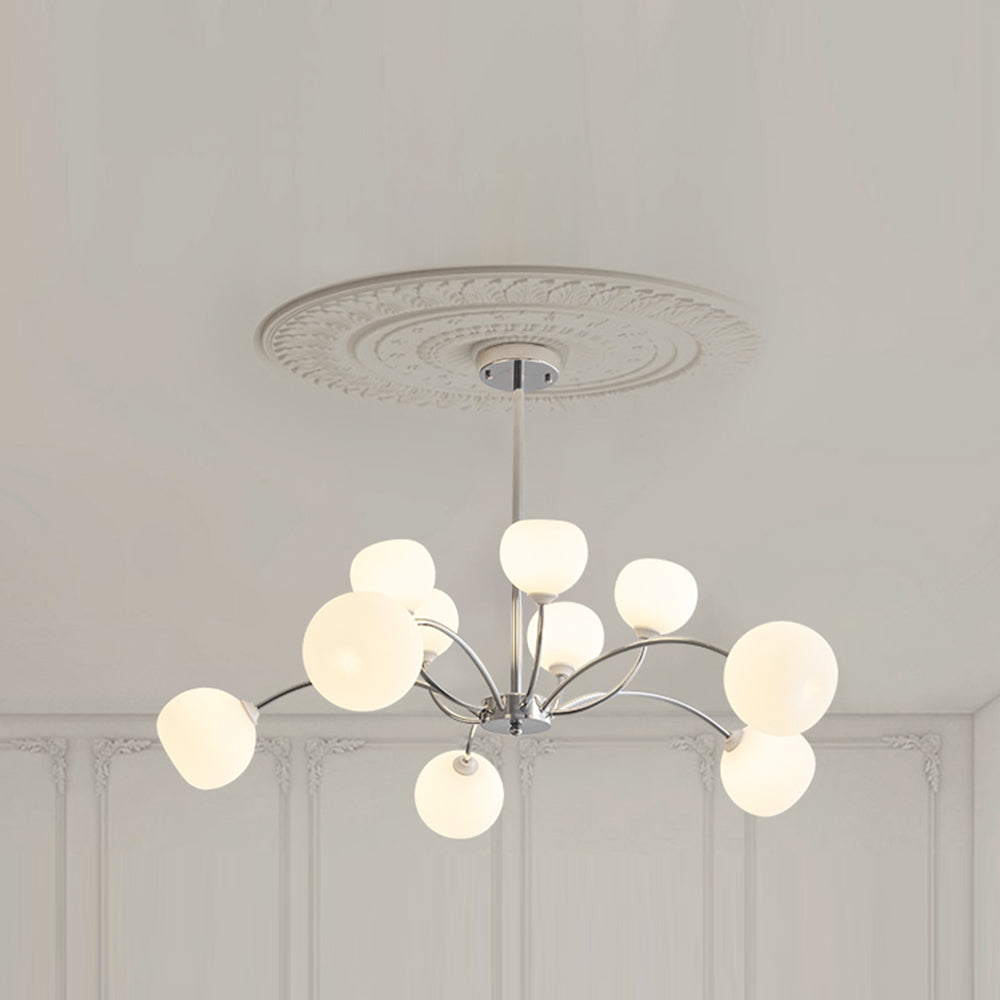 White Glass Globe Sputnik Shape Chandelier - Cueteks