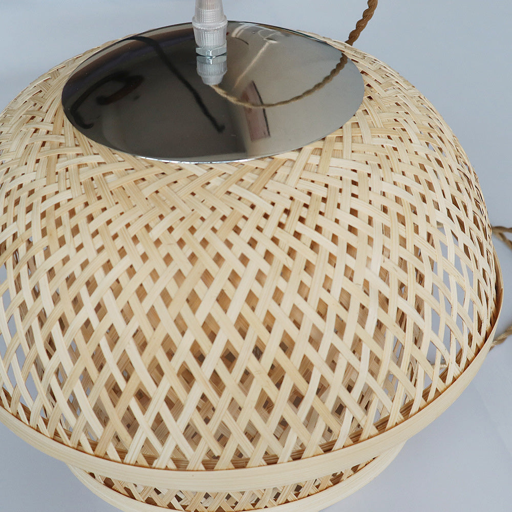 Bamboo Natural Basket Island Pendant Light - Cueteks