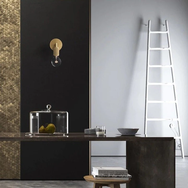Armed Retro Brass Wall Sconce - Cueteks