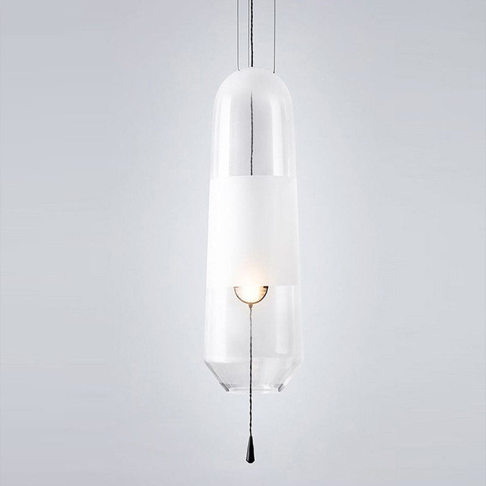 Designer Capsule Shaped Glass Pendant Lamp - Cueteks