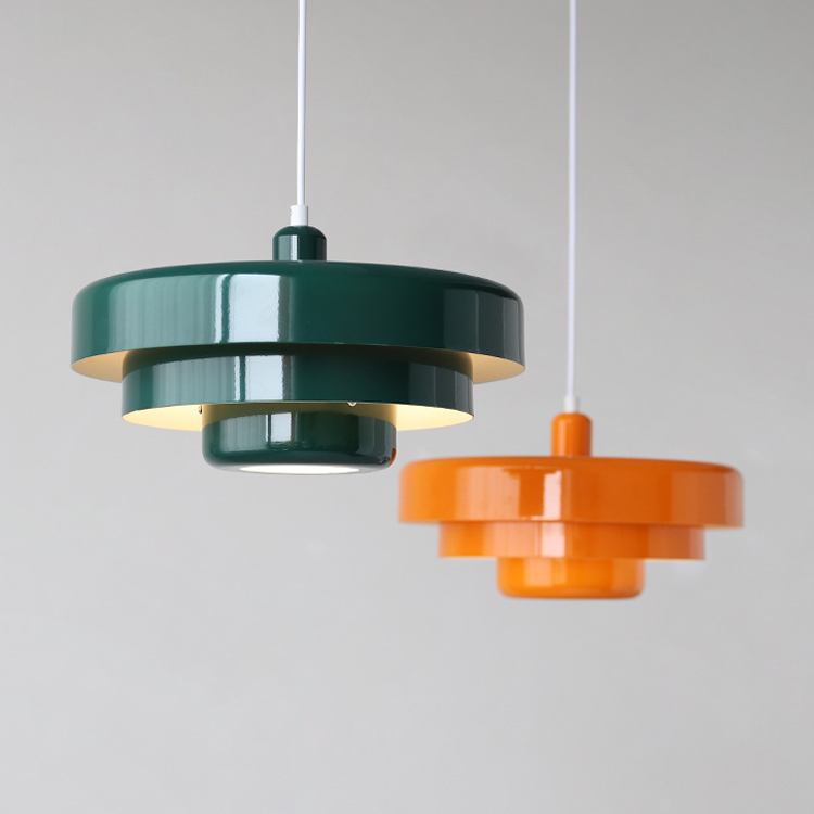 Mid-century Single Head Medieval Iron Round Pendant Light - Cueteks