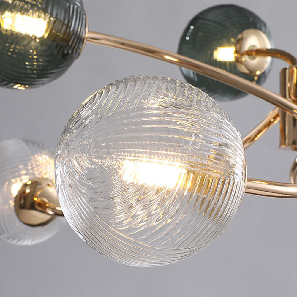 Modern Iron Glass Gold LED Pendant Farmhouse Ceiling Light - Cueteks