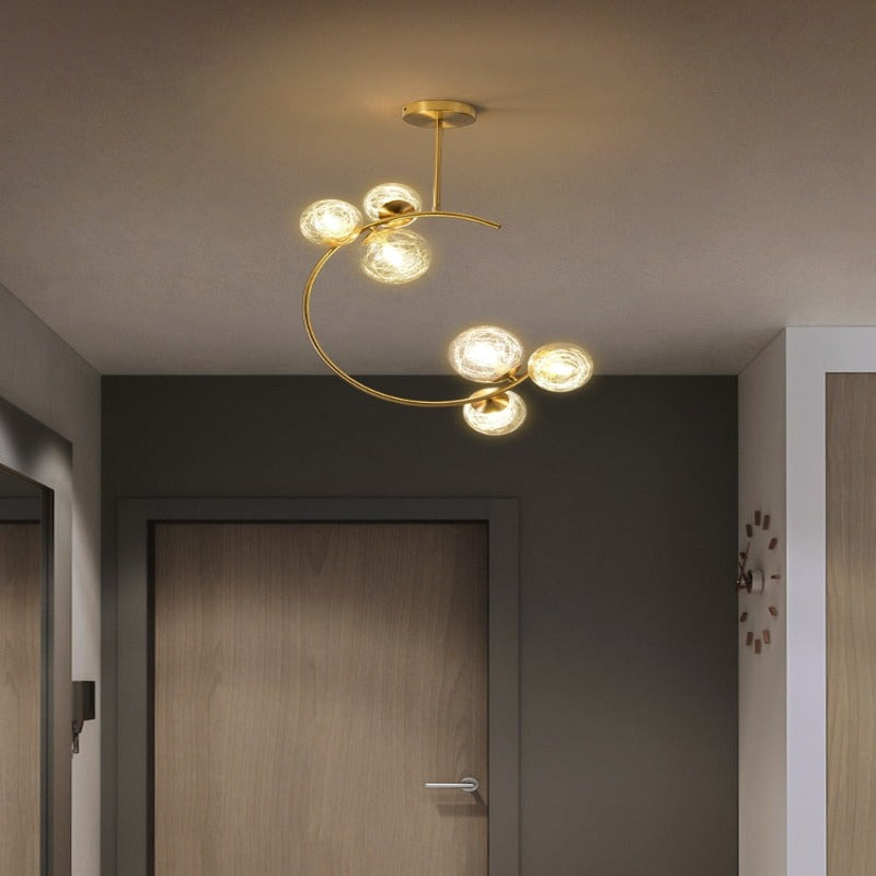 Glaskugel Deckenleuchte Goldene Lampen - Cueteks