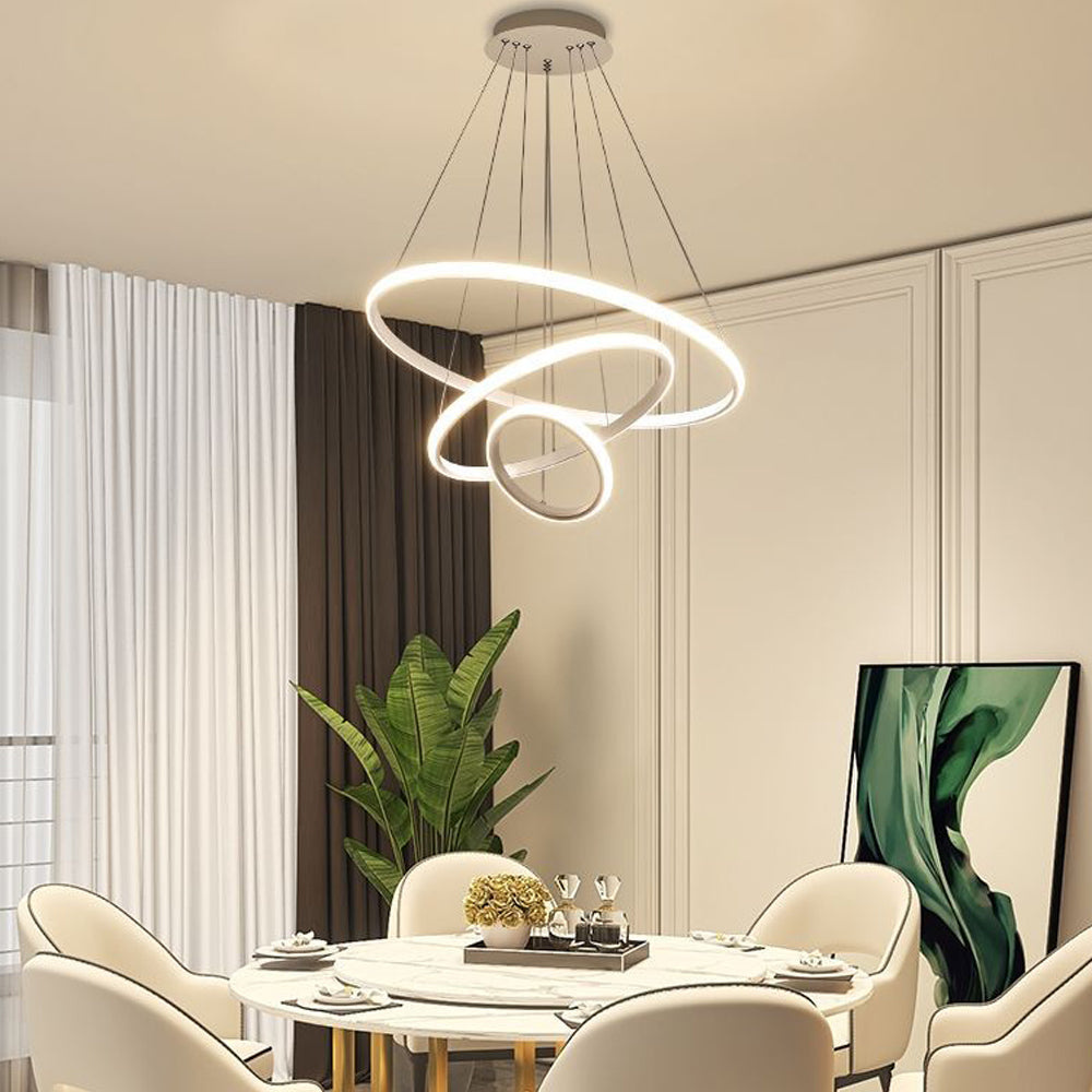 LED Ring Pendant Light Suspended Hanging Ring Chandelier - Cueteks