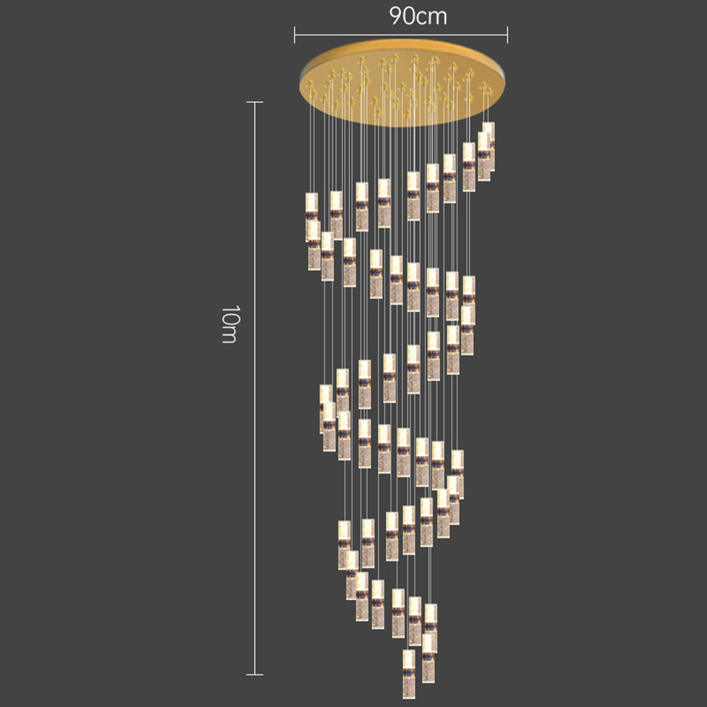 Luxury Crystal Staircase Long Chandelier - Cueteks
