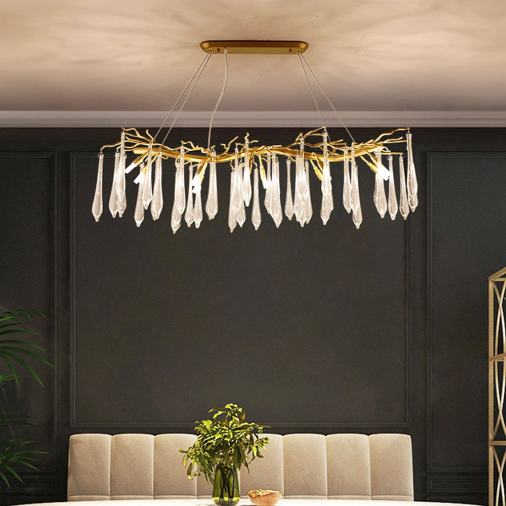 Modern Glass Teardrop Tiered Chandelier - Cueteks