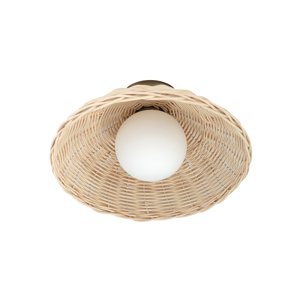 Rustic Bamboo Glass Woven Wall Light - Cueteks