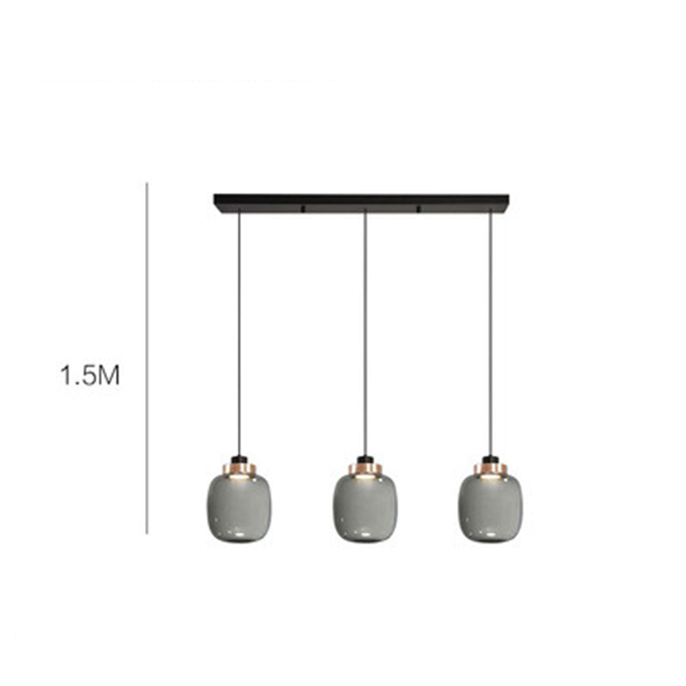 Minimalist Glass Smoke Gray Pendant Light - Cueteks