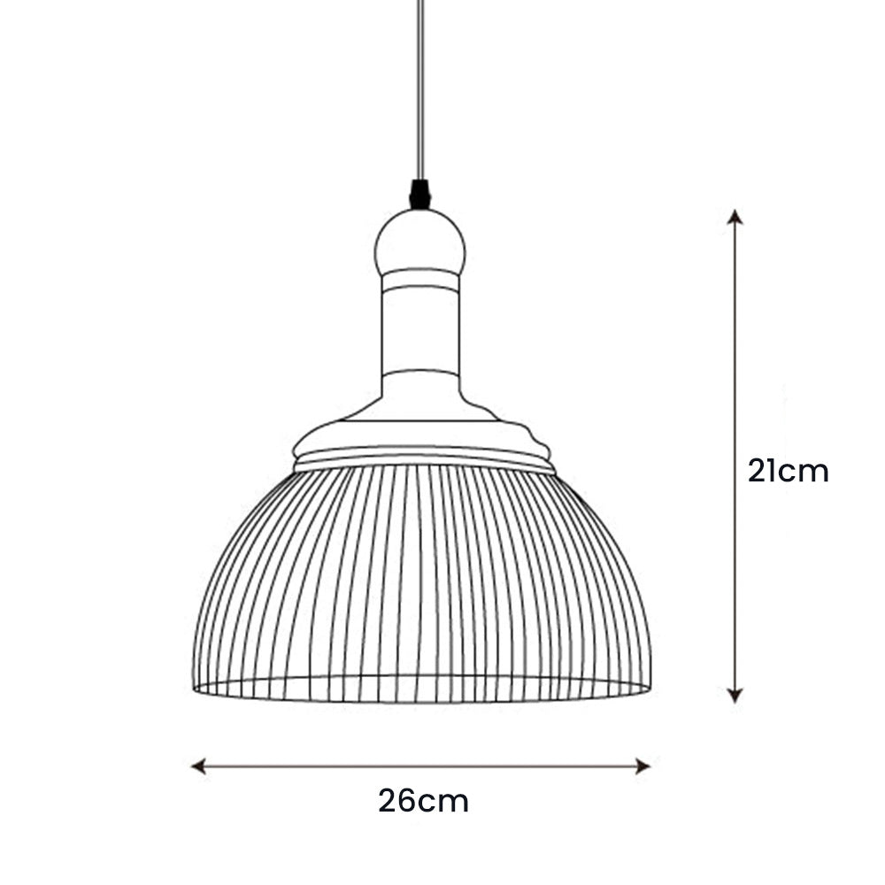 Vintage Glass Ribbed Chrome Pendant Light - Cueteks
