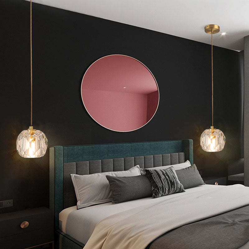 Moderne Pendelleuchte aus Metall für Schlafzimmer - Cueteks