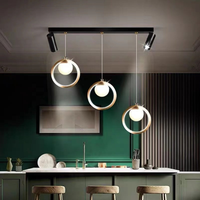 Moderne Nordische Ring Kronleuchter Pendelleuchte für Esszimmer & Restaurant - Cueteks