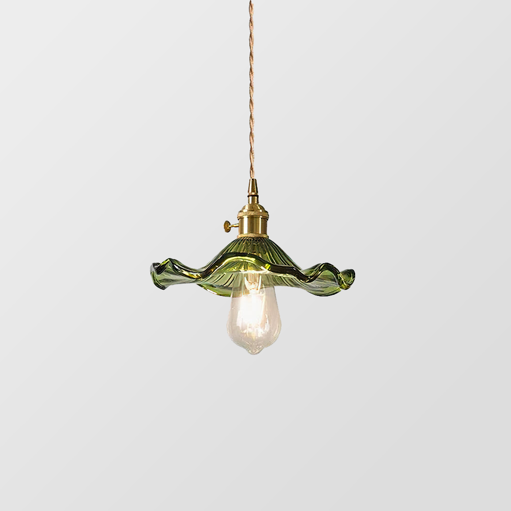 Stylish Hibiscus Flower Glass Pendant Light - Cueteks