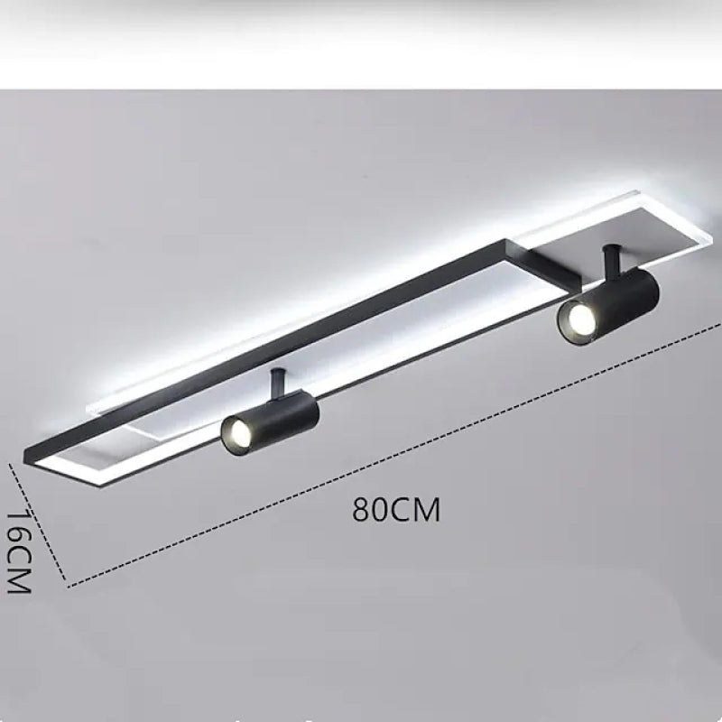 Haney LED-Deckenleuchte mit Strahler, schlicht, modern, schwarz - Cueteks