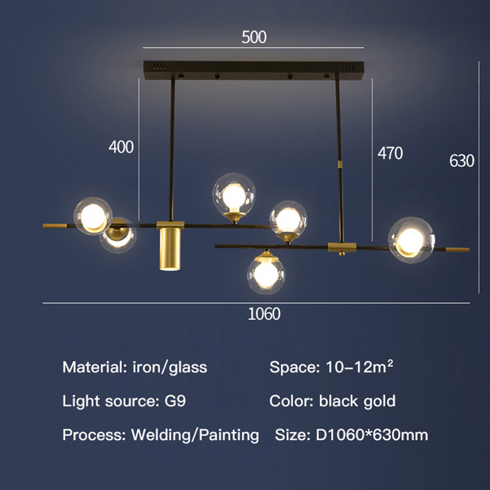 Brass Contemporary LED Chandelier Sputnik Chandelier 7-Light - Cueteks