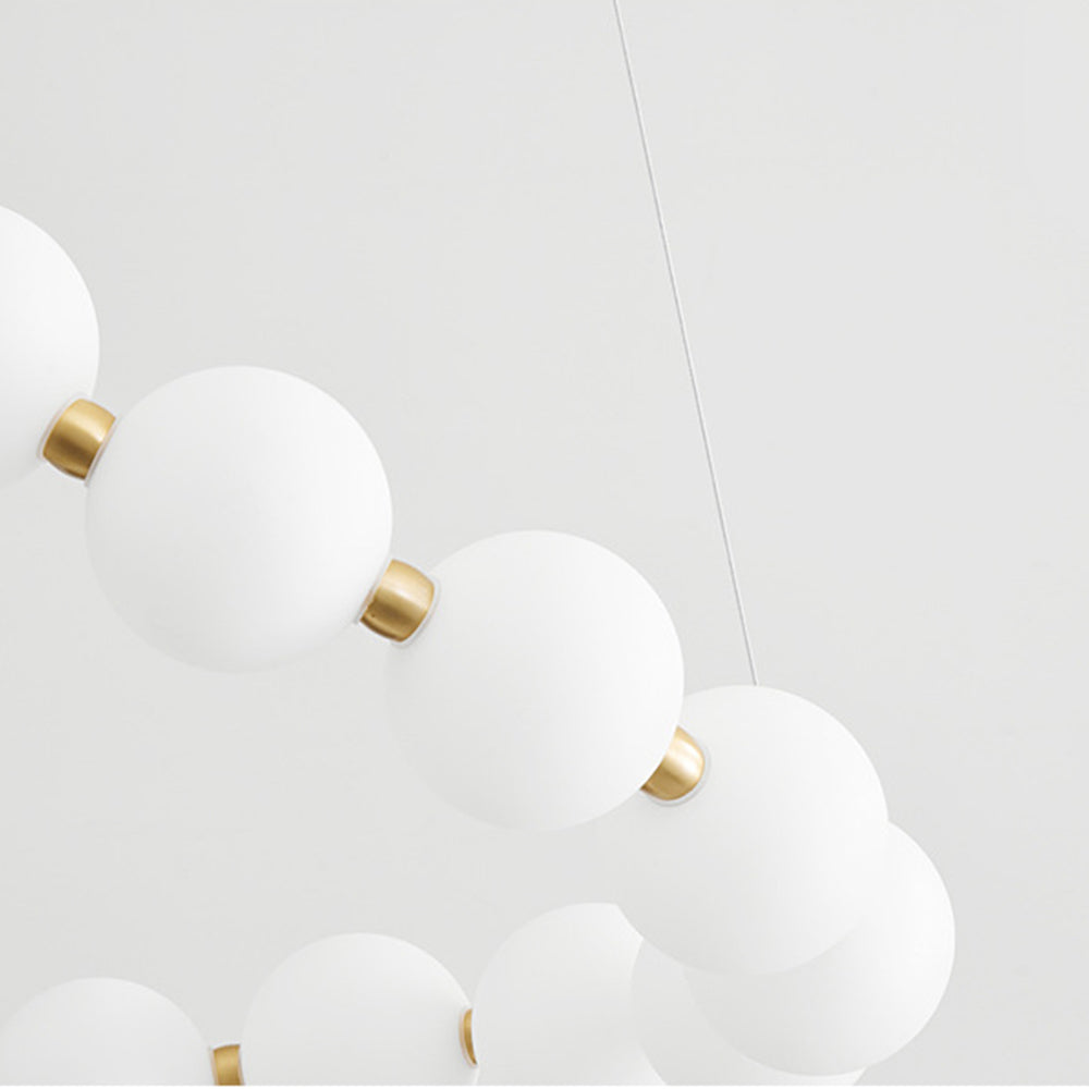 White LED Pearl Necklace Chandelier For Stair - Cueteks