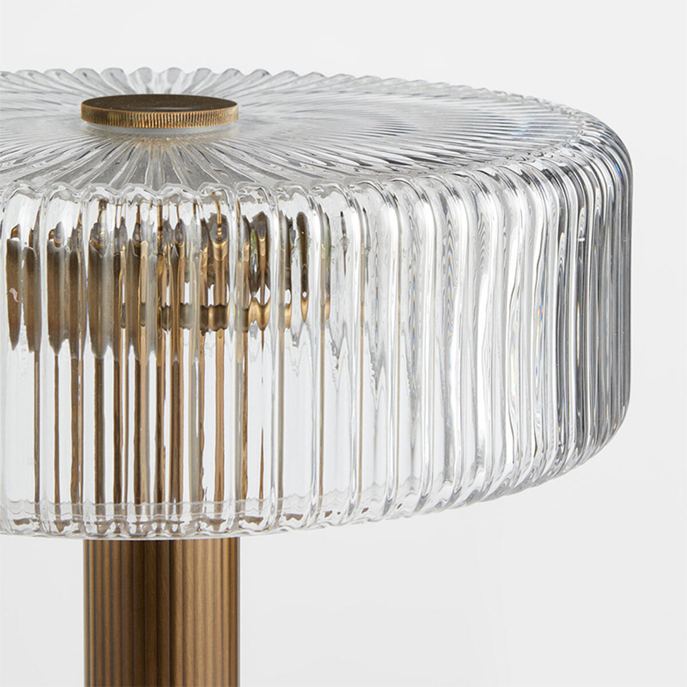 Contemporary Gold Glass Bedroom Table Lamp - Cueteks