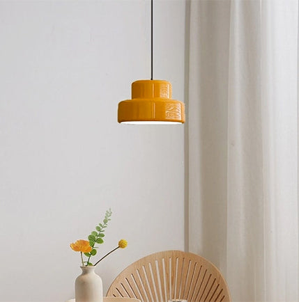 Bauhaus Vintage Orange Warm Pendant Light For Dining Room - Cueteks