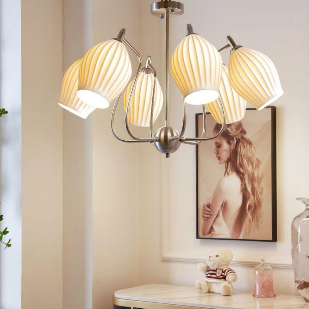 Modern Ceramics Flower shaped Warm Chandelier - Cueteks