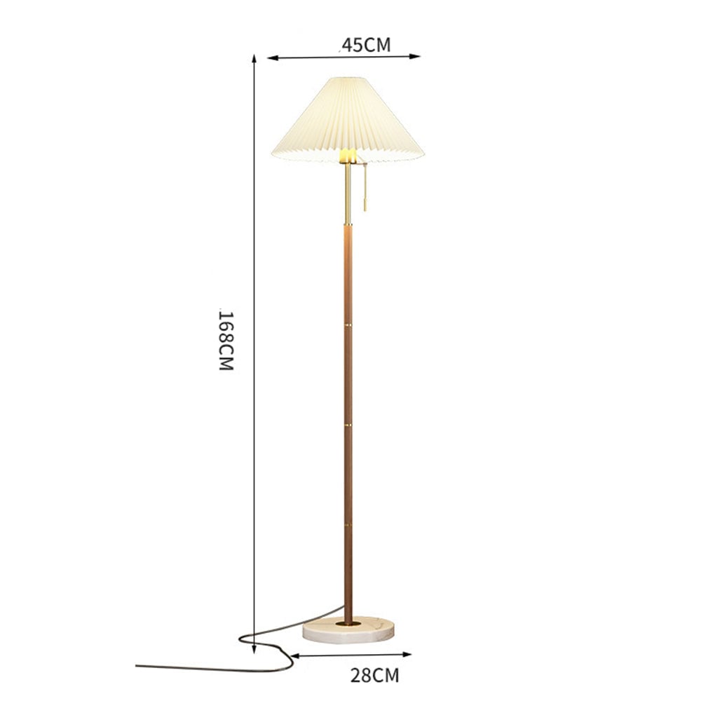 Vintage Pleated Metal Standing Lamp - Cueteks
