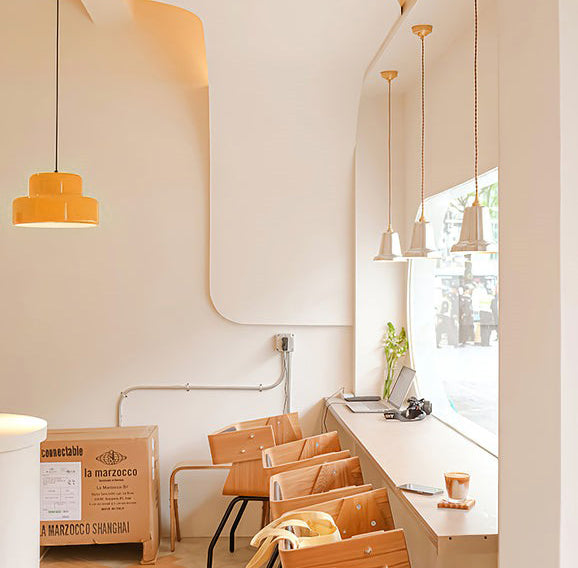 Bauhaus Vintage Orange Warm Pendant Light For Dining Room - Cueteks