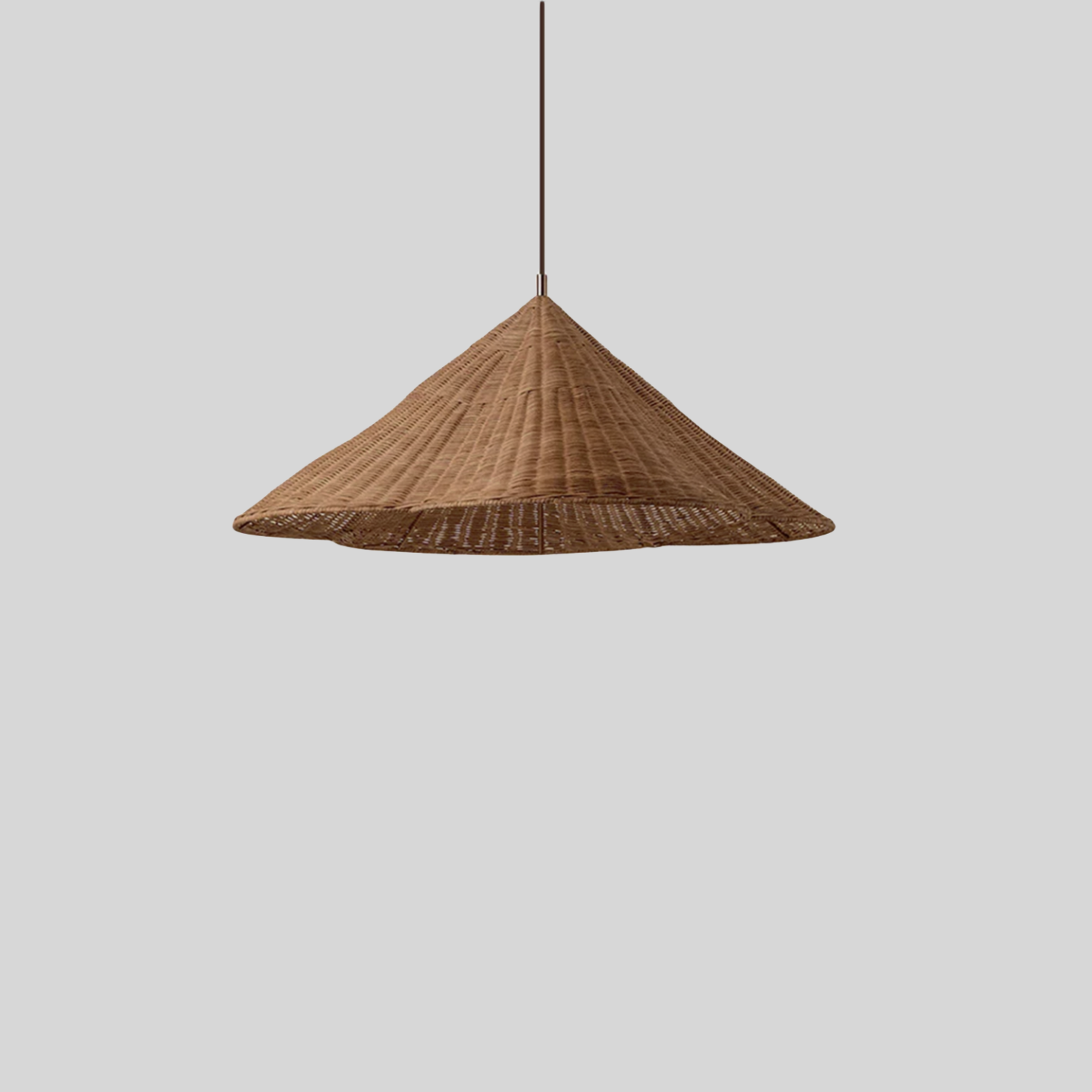 Retro Scalloped Wabi-sabi Woven Rattan Pendant Light - Cueteks