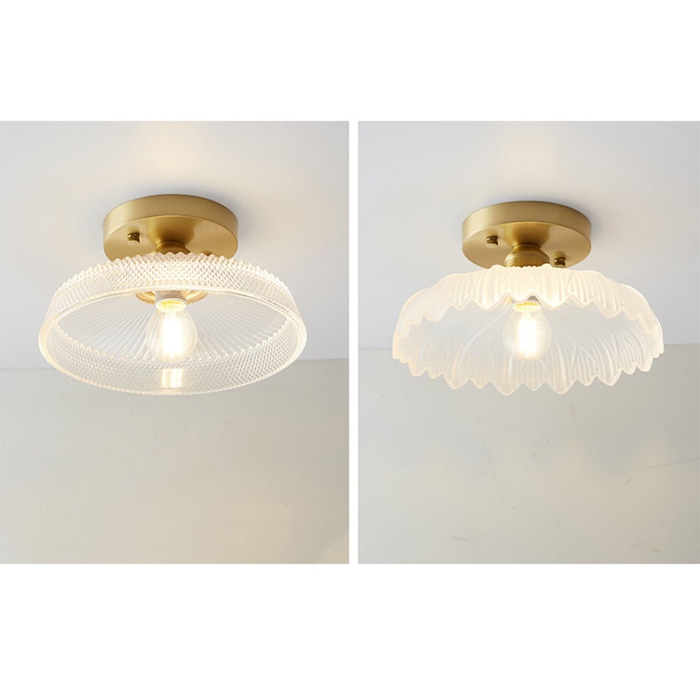 Simple Glass Semi Flush Ceiling Lights - Cueteks