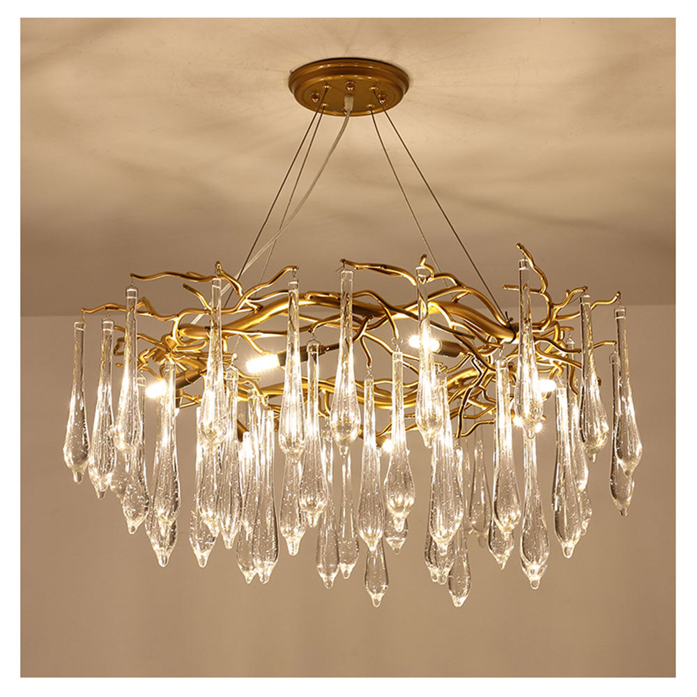 Modern Glass Teardrop Tiered Chandelier - Cueteks