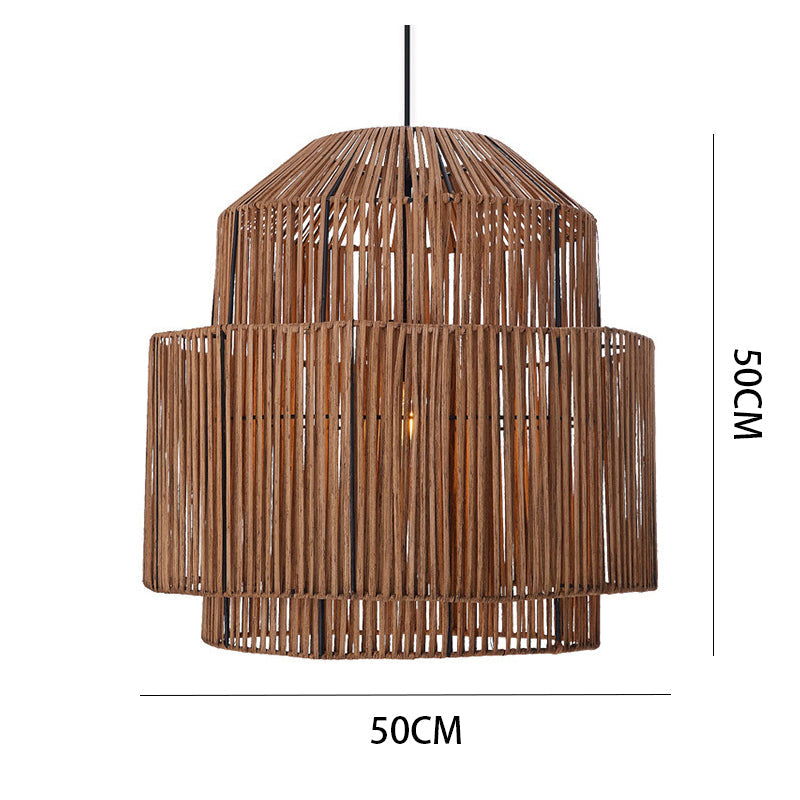 Handwoven Rattan Modern Pendant Lighting For Kitchen Island - Cueteks