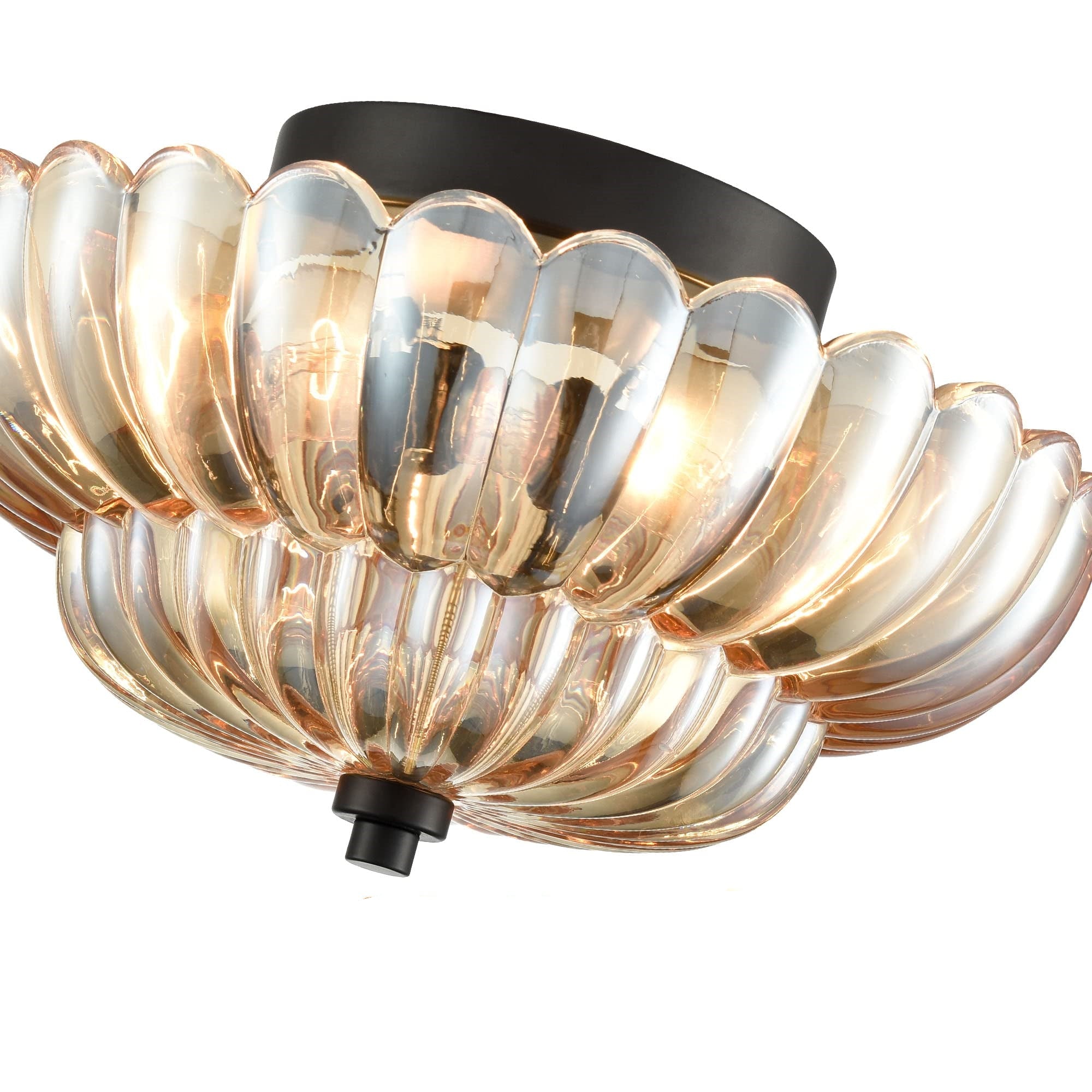 Vintage Amber Glass Semi-Flush Ceiling Light Shades Of Light - Cueteks