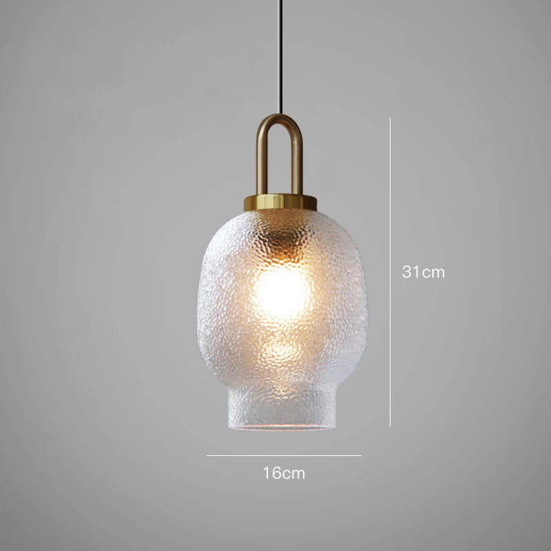 Clear Frosted Glass Pendant Light for Kitchen - Cueteks
