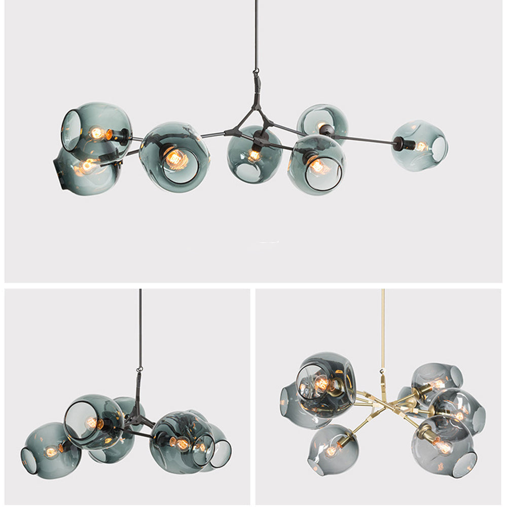 Branching Bubble Glass Ball Chandelier for Living Room - Cueteks