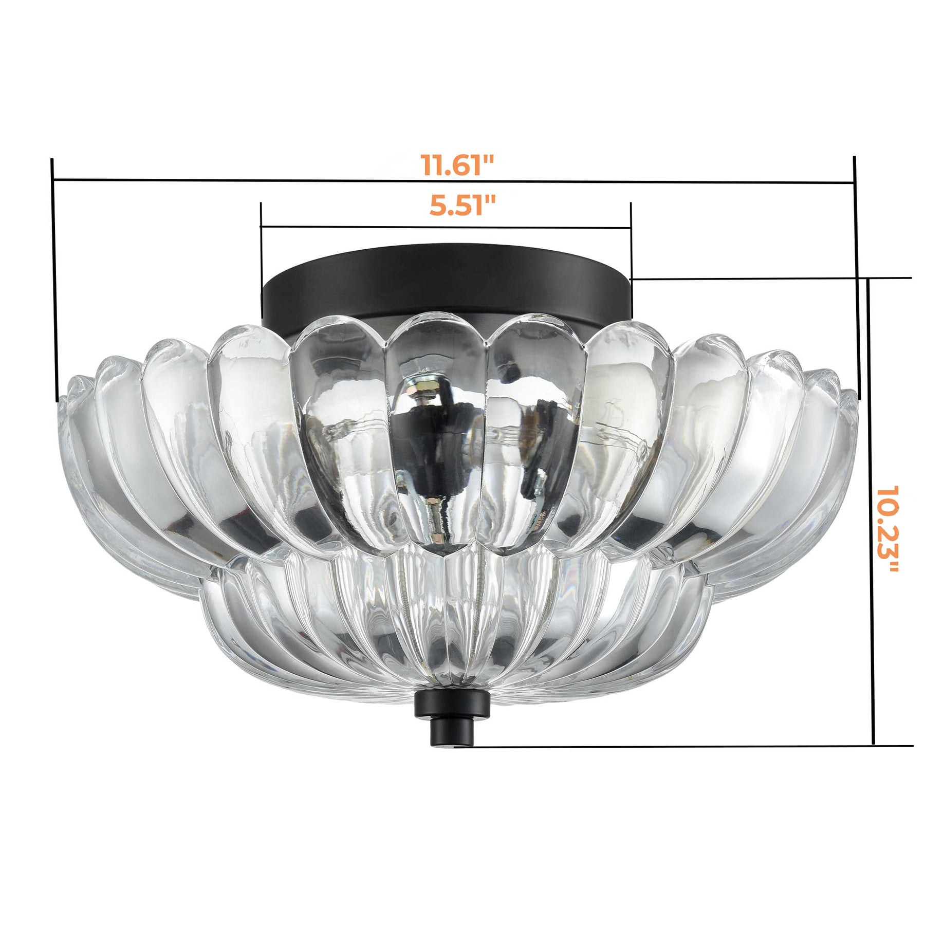 Vintage Amber Glass Semi-Flush Ceiling Light Shades Of Light - Cueteks