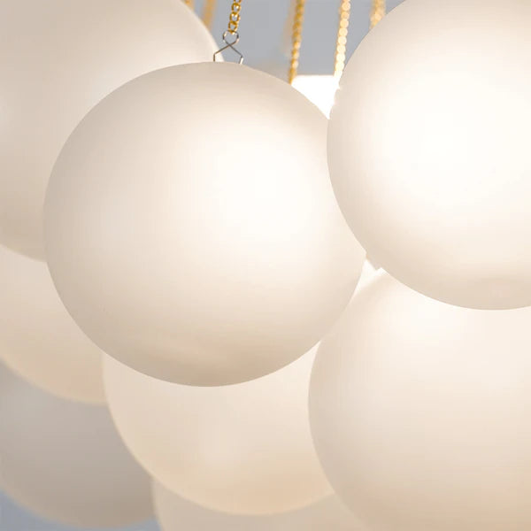 Bubble Chandelier Nordic Frosted Glass Ball Chandelier for Dining Room - Cueteks