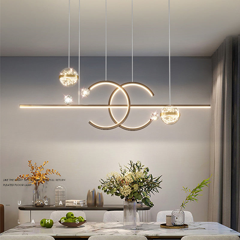 Madina Moderne Lineare LED Kronleuchter Sternenhimmel Pendelleuchte für Esszimmer - Cueteks