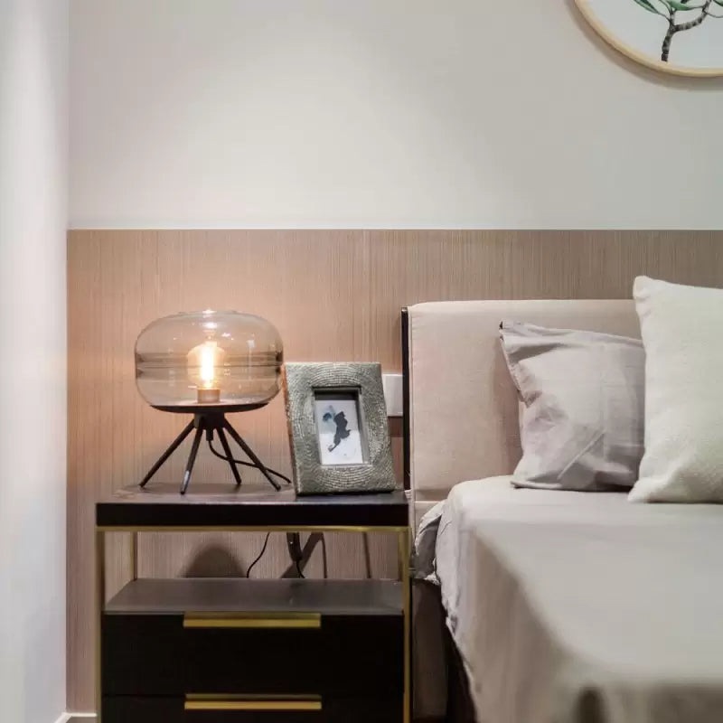 Modern Designer Glass Shade Table Lamp - Cueteks