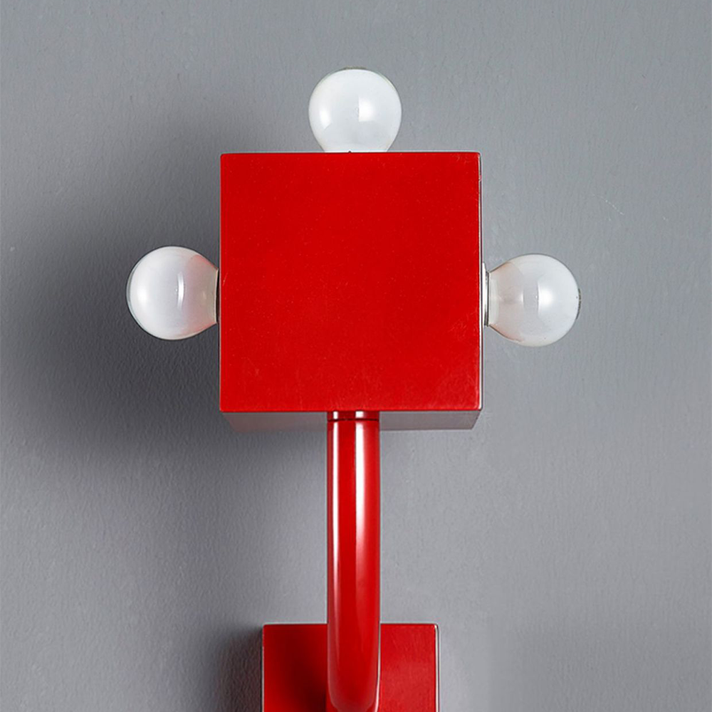 Vintage Metal Red Wall Lamp - Cueteks