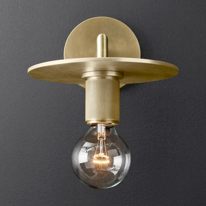 Armed Retro Brass Wall Sconce - Cueteks